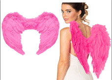 כנפי נוצות ורוד 80 ס"מ בשקית PVC עם כארד  / 6 יחידות במארז