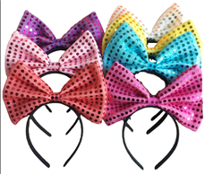 קשת פאייטים בשקית PVC עם כארד/ 6 יחידות במארז