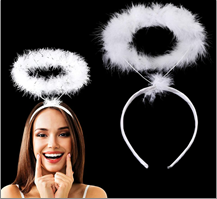 קשת הילה למלאך לבן בשקית PVC עם כארד/ 6 יחידות במארז