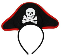 קשת כובע שודד ים בשקית PVC עם כארד / 6 יחידות במארז