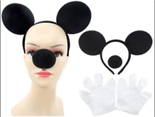 סט מיקי קשת כפפות ואף על כארד/ 6 יחידות במארז