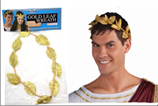 זר עלים מוזהב ליווניה בשקית PVC עם כארד/ 6 יחידות במארז