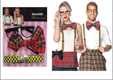 סט חנון - שלייקס משקפיים פפיון  על כארד/ 6 יחידות במארז