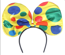 קשת ליצן ענק 28 ס"מ בשקית עם כארד מעוצב/ 6 יחידות במארז