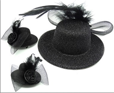 כובע קליפס קטן נצנצים מיקס צבעים 12 יחידות במארז