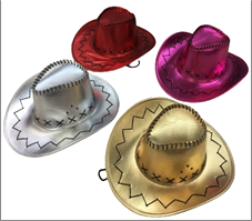 כובע קאובוי מבריק / 6 יחידות המארז