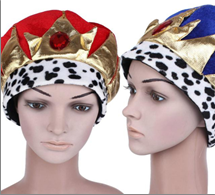 כובע מלך יהלום אדום כחול / 6 יחידות במארז