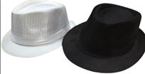 כובע גנגסטר מבריק איכותי  לבן  שחור / 6 יחידות במארז