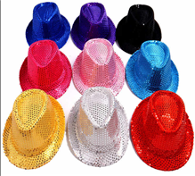 כובע גנגסטר פאייטים מיקס צבעים / 12 יחידות המארז