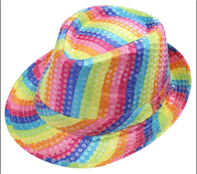 כובע גנגסטר פאייטים גאווה / 6 יחידות המארז