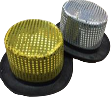 כובע קוסם נצנצים כסף זהב / 6 יחידות במארז