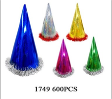 כובע ליצן קונוס 27 ס"מ כל אחד עם ברקוד מיקס 6 צבעים/ 10 יחידות במארז