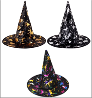 כובע מכשפה ילדים מיקס 3 צבעים / 6 יחידות במארז