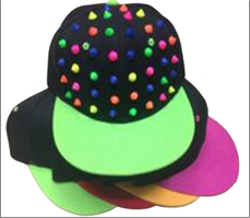 כובע ניטים קוצים צבעוניים מיקס צבעים / 6 יחידות המארז