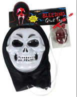 מסכה גולגולת דם באריזת קרטון איכותית  / 6 יחידות במארז