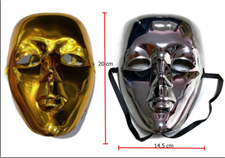 מסיכה פנים מבריק זהב וכסף בשקית PVC עם כארד/ 6 יחידות במארז