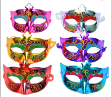 מסיכה ונציה מיקס צבעים בשקית PVC עם כארד/ 12 יחידות במארז