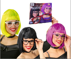 משקפיי חנונית  על כארד מיקס צבעים / 6 יחידות במארז