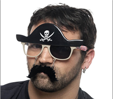 משקפיי פיראט על כארד / 12 יחידות במארז