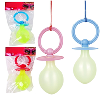 מוצץ צפצפה גדול בשקית PVC עם כארד / 12 יחידות במארז