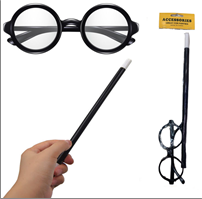 מקל סטודנט ומשקפיים /מדען בשקית PVC עם כארד/ 12 יחידות במארז