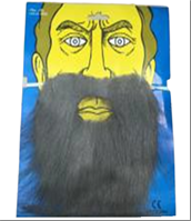 זקן אפור 23 ס"מ על כארד/ 12 יחידות במארז