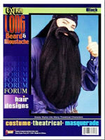 זקן שחור מפואר ענק בשקית / 6 יחידות במארז 