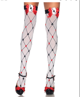 גרביון ירכית נערות/ נשים מלא מלכת הקלפים עם פפיון/ 6 יח במארז