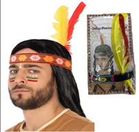 סרט נוצות אינדיאני באריזה מעוצבת  / 6 יחידות במארז