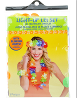 סט מהודר נערת הוואי 4 חלקים קשת שרשרת ושני צמידים בשקית PVC מעוצב / 12 יחידות במארז