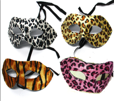 מסכה נמרות- מיקס צבעים בשקית PVC עם כארד/ 12 יח במארז