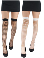 גרביון לבן שחור רשת (ירכית)  6 יחידות במארז