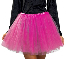 חצאית טוטו 30 ס"מ 3 שכבות ורוד פוקסיה עם כארד וקולב  / 6 יחידות במארז