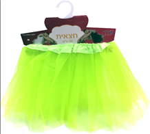 חצאית טוטו 30 ס"מ 3 שכבות ירוק עם כארד וקולב  / 6 יחידות במארז