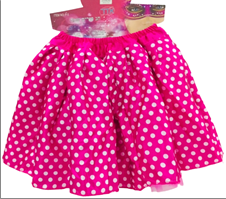 חצאית טוטו מפוארת  3 שכבות 40 ס"מ ורוד נקודות לבנות עם כארד וקולב  / 6 יחידות במארז