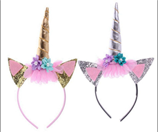 קשת אורות חד קרן פרחים מפואר בשקית PVC עם כארד/ 6 יח במארז