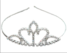 כתר נסיכות מתכת כסף (מיקס 3 דגמים) איתור גובה 5 ס"מ/ 12 יחידות במארז